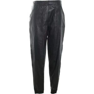 Spanx Leather Like Jogger in Noir Black Faux Vegan Pull-on Pants Women’s Size S